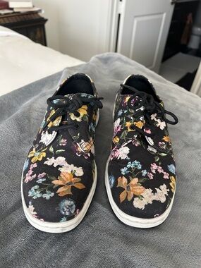 Dr. Martens Black Floral Canvas Lace-Up Sneakers
